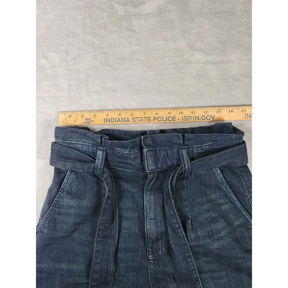 Express High Waisted Dark Denim Tie Waist Shorts‎ Size 4